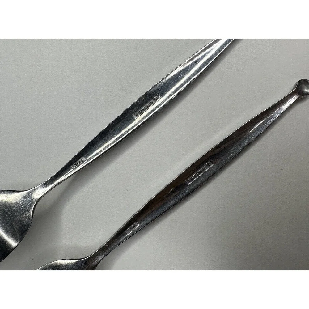 Faberware Circle Dot Stainless Flatware Replacement 2‎ Dinner Forks